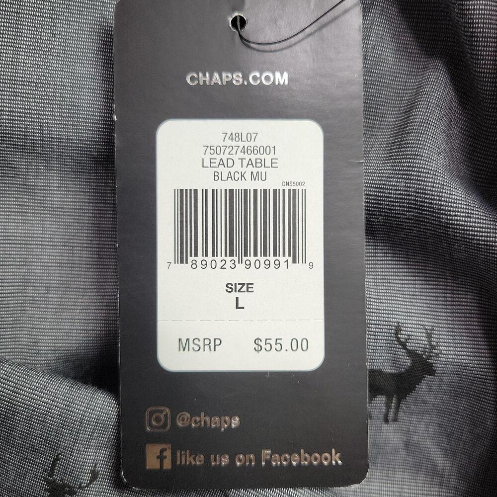 NWT Chaps Button-Up Shirt Men L Gray Deer Elk Print Long Sleeve Cotton Blend - Picture 8 of 8